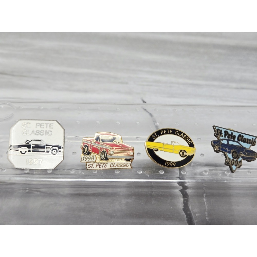 St. Pete Classic Car Show Hat Or Lapel Pins‎ - Lot of 4 1997 98 99 2009